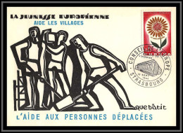 48335 N°1430 Europa 1964 Strasbourg Aide Aux Personnes Déplacées Signé Signed France Carte Maximum Fdc Blondel  - 1960-1969