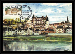 48318 N°1390 Château (castle) D'Amboise 1963 France Carte Maximum (card) Fdc édition Colorina  - 1960-1969