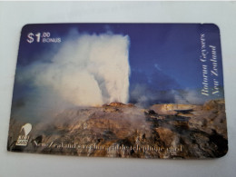 NEW ZEALAND PREPAID  $ 1,00 BONUS / NEW ZEALAND KIWI  CARD / ROTORUA GEYSERS       / Fine Used    **16749** - Neuseeland