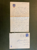 LETTRE TP M DE GANDON 15F OBL.MEC.12-4 1954 POSTE AUX ARMEES + (LANDA) 11/4/54 + ENTETE CERTUM MONSTRATITER 1635 1940 - Military Postmarks From 1900 (out Of Wars Periods)