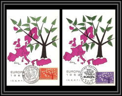 48294 N°1358/1359 Europa 1962 France Jumelage Philatélique Europeen Carte Maximum (card) Fdc édition Parison  - 1960-1969
