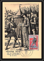 48258 N°1332 Messager Royal Journée Du Timbre 1962 France Carte Maximum (card) Fdc édition Parison  - 1960-1969