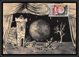 48260 N°1334 Journée Mondiale Du Théatre 1962 France Carte Maximum (card) Fdc édition Parison  - 1960-1969