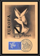 48242 N°1310 Europa 1961 Cad Paris 1961 France Carte Maximum (card) Fdc édition Parison  - 1960-1969