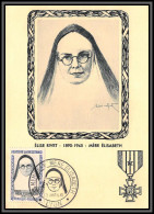 48225c N°1291 Héros De La Résistance Mère Elisabeth Elise Rivet 1961 France Carte Maximum Edition Bourgogne Cad Lyon - 1960-1969