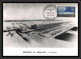 48218 N°1283 Aéroport De Paris-Orly 1961 France Carte Maximum (card) Fdc édition Aéroport De Paris  - 1960-1969
