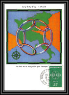 48168 N°1218 Europa 1959 Strasbourg France Carte Maximum (card) Fdc édition Bourgogne - 1950-1959