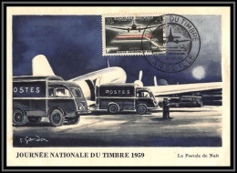 48159 N°1196 Journée Du Timbre 1959 PA Airmail Avion Douglas Dc3 Plane Marseille France Carte Maximum Fdc Blondel  - 1950-1959