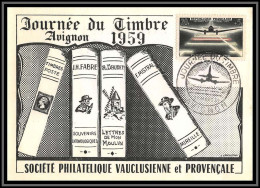 48160 N°1196 Journée Du Timbre 1959 PA Airmail Avion Douglas Dc3 Plane Avignon France Carte Maximum Fdc édition Blondel - 1950-1959