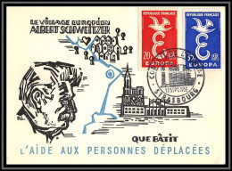48147 N°1172/1173 Europa 1958 Albert Schweitzer Strasbourg France Carte Maximum (card) Fdc édition Blondel  - 1950-1959