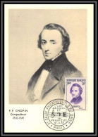 48105 N°1086 Frédéric Chopin Musicien Polonais Musique 1956 France Carte Maximum (card) Fdc édition Parison - 1950-1959