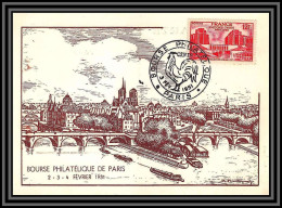 48002 N°818 Nations Unie Palais Chaillot 1948 France Carte Postale édition Bourse Philatélique Paris 1951 Coq Rooster  - Gedenkstempels