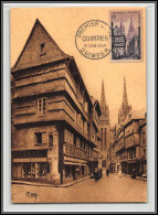56049 N°979 Série Touristique Quinper La Rue Kéréon France 1954 Carte Maximum (card) Fdc édition Bourgogne  - 1950-1959