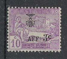 TUNISIE - 1923 - N°YT. 83 - Mutilés De Guerre 10c Violet - Neuf* / MHVF - Ungebraucht