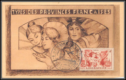 49912 N°739 Libération Alsace Lorraine Semaine De L'air 1945 France Type Des Provinces Francaises Carte Maximum (card) - 1940-1949