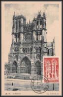 49896 N°665 Cathédrale Amiens (église Church) 3/3/1945 Dernier Jour Du Timbre France édition CAP Carte Maximum - 1940-1949