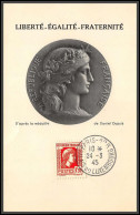 49891 N°638 Marianne D'Alger Fernez 24/3/1945 France Carte Maximum (card) - 1940-1949
