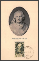 49949 N°853 Montesquieu écrivain Writer Statue De Labrère Gironde 13/3/1950 France Carte Maximum (card) - 1940-1949