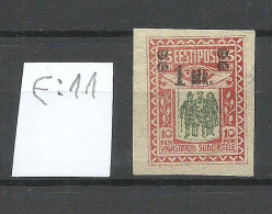 Estland Estonia 1920 Michel 25 E:11 Plattenfehler Variety Abart Plate Error On Basic Stamp (*) Mint No Gum/ohne Gummi - Estonie
