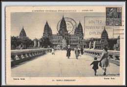 49653 N°270 Temple D'angkor Vat Cambodge Cambodia Exposition Coloniale Paris 1931 France Carte Maximum (card) - 1930-1939