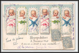 49448 N°111 Blanc Revel 1905 France Carte Postale Repopolation à Mr Piot Timbres Gaufrée Embossée Enfants Childs - 1900-29 Blanc