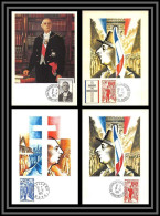 49423 N°1695/1698 De Gaulle 1971 Fdc France Carte Maximum (card) édition CEF - 1970-1979