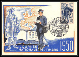 49353b N°863 Journée Du Timbre Facteur Rural 1950 France Carte Maximum édition Blondel Fdc Pont-Sainte-Maxence Oise - 1950-1959