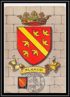 49325 N°756 Armoiries De Provinces Alsace Blason Journée Du Timbre 1948 France Carte Maximum (card) édition Bourgogne - 1940-1949