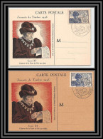 49334 N°743 Journée Du Timbre 1945 Louis XI Roi (king) Lyon 1945 Carte Foncée + Claire France Carte Maximum Fdc - Dag Van De Postzegel