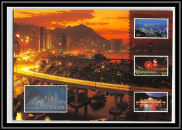 49165 Hong Kong 97 Stamp Exhibition 1997 By Air Mail Par Avion China Entier Carte Postal Postcard Stationery Silver - Entiers Postaux