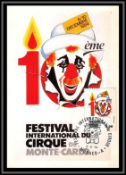 49089 N°1454 Cirque De Monte-Carlo Clown Circus 1984 Monaco Carte Maximum (card) édition CEF - Cartoline Maximum