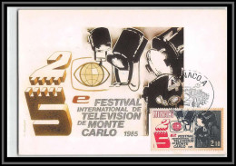 49093 N°1446 Festival International De Télévision Les Projecteurs 1985 Monaco Carte Maximum (card) édition CEF - Cartes-Maximum (CM)