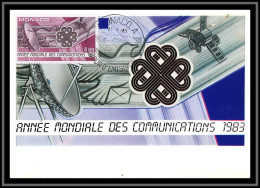 49076 N°1373 Année Mondiale Des Communications 1983 Monaco Carte Maximum (card) édition CEF - Maximumkaarten