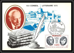 49059 N°1044 Maurois Et Colette Ecrivain Writer 1976 Monaco Carte Maximum (card) édition CEF - Maximumkaarten