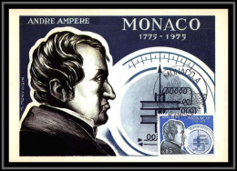 49053 N°1041 Physicien André Ampére Physic Physique 1975 Monaco Carte Maximum (card) édition CEF - Maximumkaarten