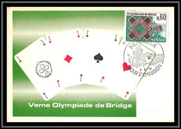 49055 N°1052 V°olympiade De Bridge De Monte-Carlo Cartes à Jouer 1976 Monaco Carte Maximum (card) édition CEF - Maximumkaarten