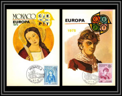 49047 N°1003/1004 Europa Tableau (Painting) 1975 Monaco Carte Maximum (card) édition CEF - Maximumkaarten