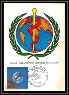 48996 N°769 Oms Who Santé Health 1968 Monaco Carte Maximum (card) Fdc édition Bourgogne  - Cartes-Maximum (CM)