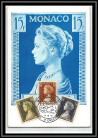 48985 N°478/480 Princesse Grace Kelly Caroline 1957 Monaco Carte Maximum (card) Fdc édition Languedocienne  - Cartoline Maximum
