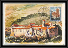 48998 N°747 Nullius Dioecesis Abbaye De Subiaco Italia 1968 Monaco Carte Maximum (card) Fdc édition Cef - Abbeys & Monasteries