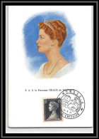 48986 N°478 Princesse Grace Kelly Caroline 1957 Monaco Carte Maximum (card) Fdc édition Bourgogne  - Cartoline Maximum