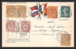 57377 Delm Delme 1918 Carte Postale De Franchise Alsace Lorraine Cachet Allemand Sur Timbre Francais - WW I