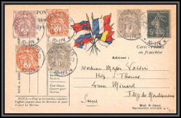 57376 Horburg Horbourg 1919 Carte Postale De Franchise Alsace Lorraine Cachet Allemand Sur Timbre Francais - Guerre De 1914-18