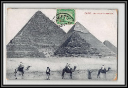 57281 N°37 X2 Pyramide The Four Pyramids Pyramid 1907 Postes Egyptiennes Egypt Egypte Carte Maximum St Mandé Camel - 1866-1914 Ägypten Khediva