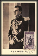 57177 N°340 Avénement Du Prince Rainier III 3 11/4/1950 Fdc Monaco Carte Maximum (card) édition Detaille - Maximumkarten (MC)