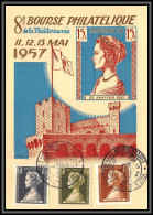57180 N°478/482 Princesse Grace CAROLINE 11/5/1957 Monaco Carte Maximum (card) édition Bourse Philatélique - Brieven En Documenten