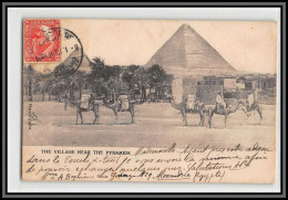 57270 N°40 Pyramide Village Near The Pyramids 1910 Postes Egyptiennes Egypt Egypte Carte Maximum Camon Somme Camel - 1866-1914 Khédivat D'Égypte