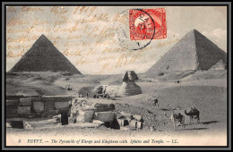 57265 N°37 Sphinx Et Pyramide Kheops Khephren Pyramid 1909 Postes Egyptiennes Egypt Egypte Carte Maximum Card - 1866-1914 Khedivate Of Egypt