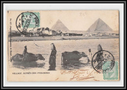 57261 N°37 X2 Boeufs Village Auprès Des Pyramides Pyramid 1910 Postes Egyptiennes Egypt Egypte Carte Maximum - 1866-1914 Khedivato Di Egitto