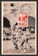 57159 N°322 Jeux Olympiques Olympic Games Londres Basketball Baskeball Fdc 12/7/1948 Monaco Carte Maximum Lemaire AGCL - Summer 1948: London
